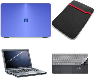 

PUNIX Hp Logo Wallpaper Laptop Skin Sticker Decal Key Guard Key Guard Laptop Sleeve 4 In 1 Combo Combo Set(Multicolor)