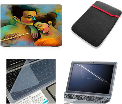 

PUNIX Radha Krishna Wallpaper 4 In 1 Combo Pack With Laptop Skin Sticker Decal, Laptop Sleeve Pouch, Key Guard, Screen Protector For All 15.6 Inch Laptop Combo Set(Multicolor)