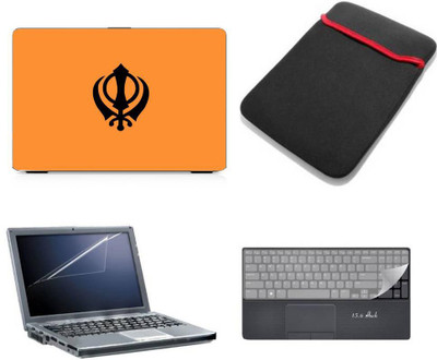 

PUNIX Punjabi Logo Wallpaper Laptop Skin Sticker Decal Key Guard Key Guard Laptop Sleeve 4 In 1 Combo For All 15.6 Inch Laptop Combo Set(Multicolor)