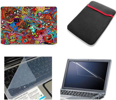 

PUNIX Abstract Wallpaper 4 In 1 Combo Pack With Laptop Skin Sticker Decal, Laptop Sleeve Pouch, Key Guard, Screen Protector For All 15.6 Inch Laptop Combo Set(Multicolor)