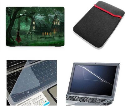 

PUNIX Painting Wallpaper 4 In 1 Combo Pack With Laptop Skin Sticker Decal, Laptop Sleeve Pouch, Key Guard, Screen Protector For All 15.6 Inch Laptop Combo Set(Multicolor)