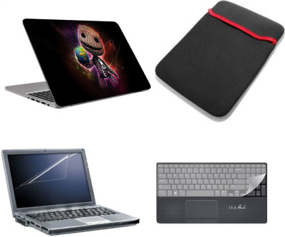 

PUNIX Cartoon 4 In 1 Combo Set - Laptop Skin Sticker Decal 15.6 Inch (15X10) Combo For All 15.6 Inch Laptop Combo Set(Multicolor)