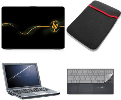 

PUNIX Hp Logo Wallpaper Laptop Skin Sticker Decal Key Guard Key Guard Laptop Sleeve 4 In 1 Combo Combo Set(Multicolor)