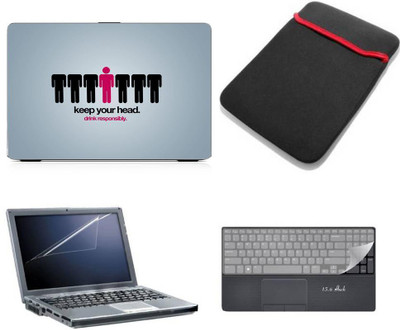 

PUNIX Keep Your Head Wallpaper Laptop Skin Sticker Decal Key Guard Key Guard Laptop Sleeve 4 In 1 Combo Combo Set(Multicolor)