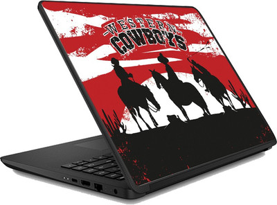 

Crafty Worth Western Cow Boy Laptop Skin Sticker (14 to 14.9 inch) | Typography Paper Laptop Decal 14.9