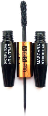 

ADS-PRO Long Lasting Waterproof Mascara and Eye Liner Natural Black 2 in 1 Pack 10 ml(Natural Black)