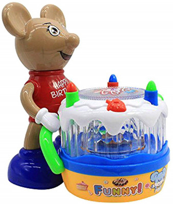 

CREATIVEVILLA BROWN MOUSE DRUMMER MUSICAL TOY WITH ROTATIONAL LIGHT - CVPTMT10(Brown)