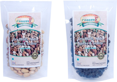

FLUXYFROOTTR PISTACHIO AND BLACK RAISINS | PREMIUM (COMBO) DRY-FRUITS PISTACHIO NUTS AND BLACK RAISINS (PACK OF 2) -250 GM EACH BLACK Raisins, Pistachios(500 g, Pouch)