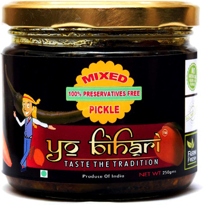 

YO BIHARI Mixed Pickle/Homemade pickle (498 grams) Mixed Vegetable Pickle(498 g, Pack of2)