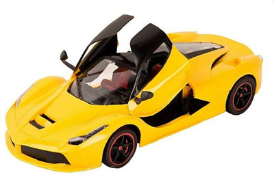 

Bluwings Rechargeable Style RC Car Remote Control Style of Saffire Car With Open Doors Toy For Kids Yellow Car For Above 3 Year(Yellow)