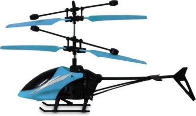 ExaltedCollection Flying Mini RC Infrared Induction Helicopter Aircraft Flashing Light TOY (Blue)(Blue)