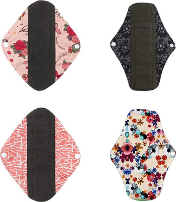 

Kumari's MEDIUM (Pack Of 4) Reusable Sanitary Pads With Bamboo Charcoal Absorbency Layers, Menstrual Cloth Pads, Nursing Panty Liners, Post Delivery Bleeding Sanitary Pad Sanitary Pad(Pack of 4)