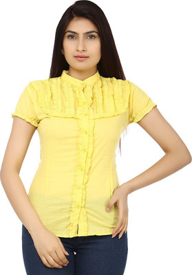

TeeMoods Women' Solid Casual Yellow Shirt