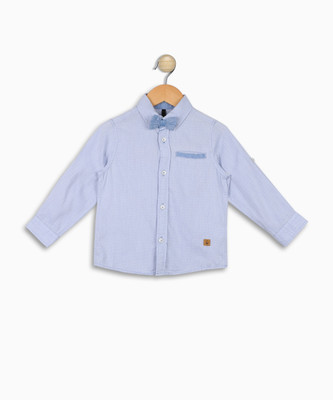 United Colors of Benetton Boys Self Design Casual Blue Shirt United Colors of Benetton Boys Self Design Casual Blue Shirt