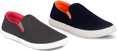 

RIFOF Combo Pack of 2Loafers Shoes Slip On Sneakers For Men(Grey, Multicolor