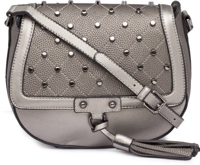 

Satchel Bags Women Casual Silver PU Sling Bag