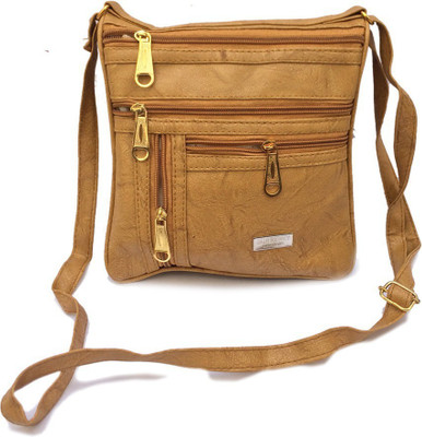 

Forever Women Casual, Evening/Party Tan Synthetic Leather Sling Bag