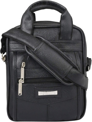

HANDCUFFS Men & Women Casual Black Leatherette Sling Bag