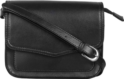

Anekaant Women Casual Black Leatherette Sling Bag