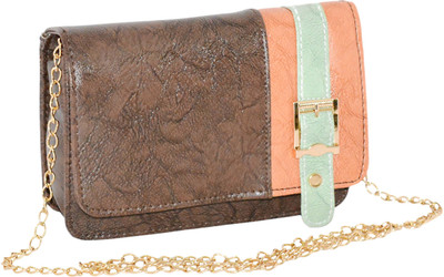 

minaar Women Evening/Party, Casual, Formal Brown Leatherette, PU Sling Bag