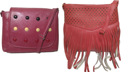 

AZED Collections Girls Casual Maroon, Red Rexine Sling Bag