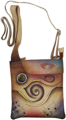 

AVES Fashion Women Casual Brown Genuine Leather Sling Bag