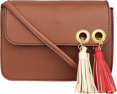 

Yelloe Women Casual Tan PU Sling Bag