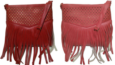 

AZED Collections Girls Casual Maroon, Red Rexine Sling Bag