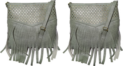 

AZED Collections Girls Casual Green Rexine Sling Bag