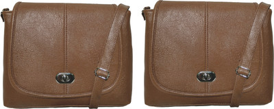 

AZED Collections Girls Casual Brown Rexine Sling Bag