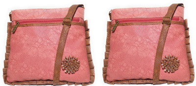 

AZED Collections Girls Casual Pink Rexine Sling Bag