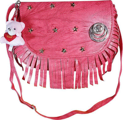 

Taskeeno Girls Evening/Party, Casual, Formal Pink Leatherette Sling Bag