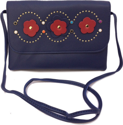 

Forever Women Casual Blue Synthetic Leather Sling Bag