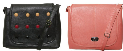 

AZED Collections Girls Casual Black, Orange Rexine Sling Bag