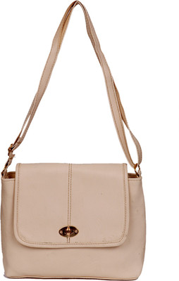 

JANET Women Casual White PU Sling Bag