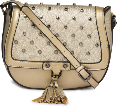 

Satchel Bags Women Casual Gold PU Sling Bag