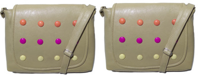 

AZED Collections Girls Casual Khaki Rexine Sling Bag