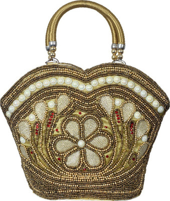 

VISHESH COLLECTIONS Women Evening/Party, Casual Gold Beads, Silk Hand-held Bag