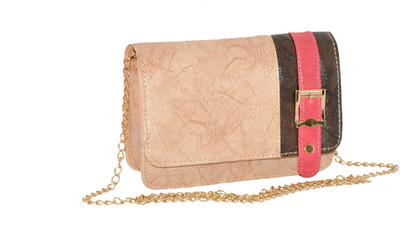 

minaar Women Evening/Party, Casual, Formal Beige Leatherette, PU Sling Bag
