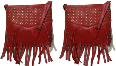 

AZED Collections Girls Casual Maroon Rexine Sling Bag