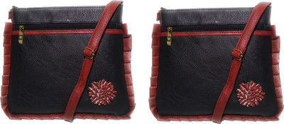 

AZED Collections Girls Casual Black Rexine Sling Bag