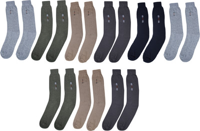 ZACHARIAS Men Solid Calf Length(Pack of 9)