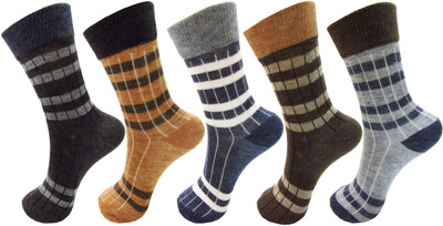 RC. ROYAL CLASS Boys & Girls Self Design Mid-Calf/Crew(Pack of 5)