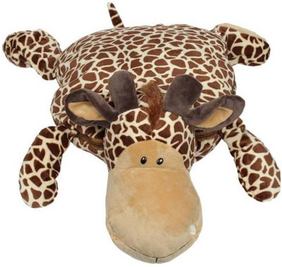 

NIYAMAT Giraffe Shaped Pillow /Toy cum Mink Blanket - 25 cm(Brown)