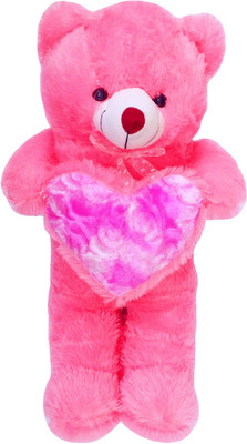 

GVMC TOYS Beautiful and Loving Pink Fur Teddy Bear With Rose Heart - 70 cm(Pink)