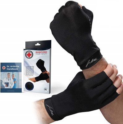 

Dr. Arthritis Dr. Developed Copper Arthritis Gloves/Compression Gloves & DOCTOR WRITTEN HANDBOOK Finger Support (, Black