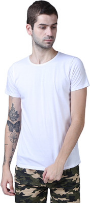 THE EG STORE Solid Men Round Neck White T-Shirt