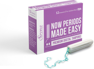 

SIRONA Premium Digital Tampon (Regular Flow) Medium Flow - 12 Pieces Tampons(Pack of 12)