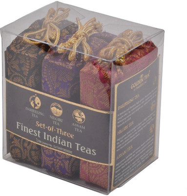 

Golden Tips 3-in-1 Darjeeling, Nilgiri & Assam - Brocade Bags, 3x50g Black Tea(150 g, Box)