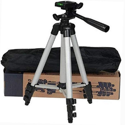 

Crizar Tripod-3110 Portable Adjustable Aluminum Lightweight Camera Stand With Three-Dimensional Head & Quick Release Plate For Video Cameras and mobile Tripod(Silver, Supports Up to 1500)